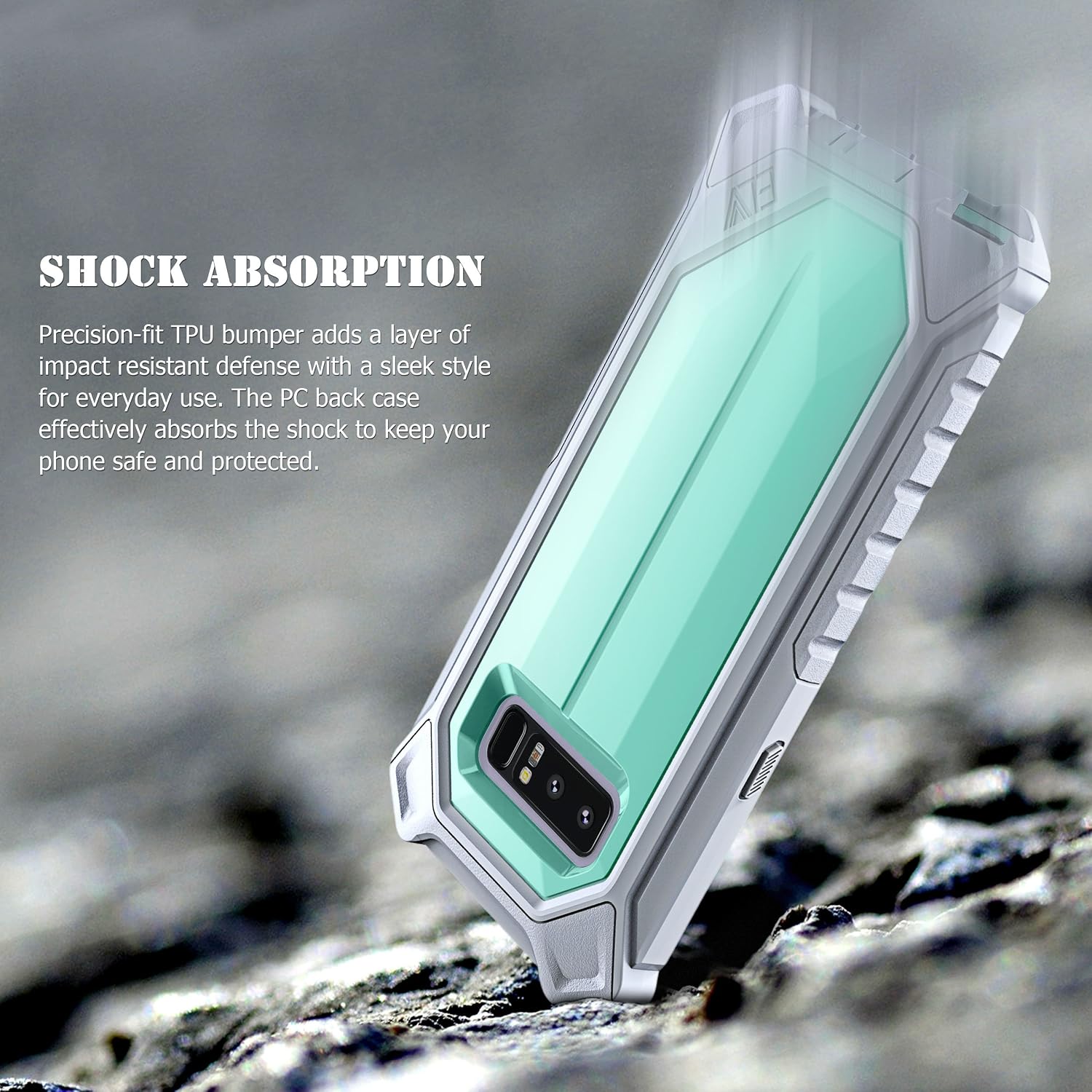 ELV Holster for Samsung Galaxy Note 8 Case, Belt Clip Rugged Case with Kickstand for Samsung Galaxy Note 8 (Mint/Grey)