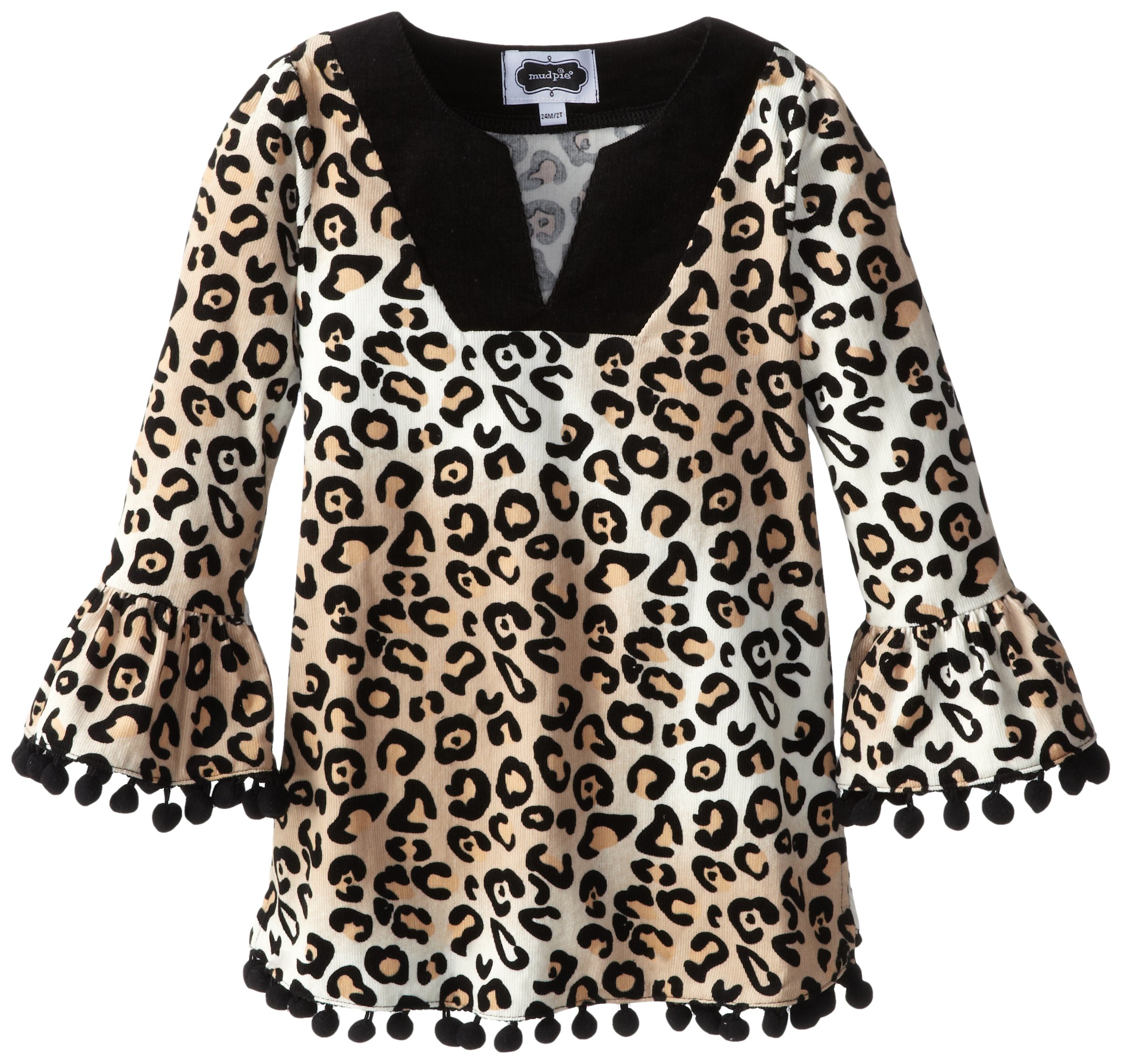 Mud Pie Little Girls' Leopard Tunic Corduroy, Brown, 4T