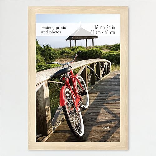 Miniatura 67 de MCS - Marco para póster con estilo de museo, veta de madera blanca, para colgar vertical y horizontal en la pared, marco grande para fotos, pósters