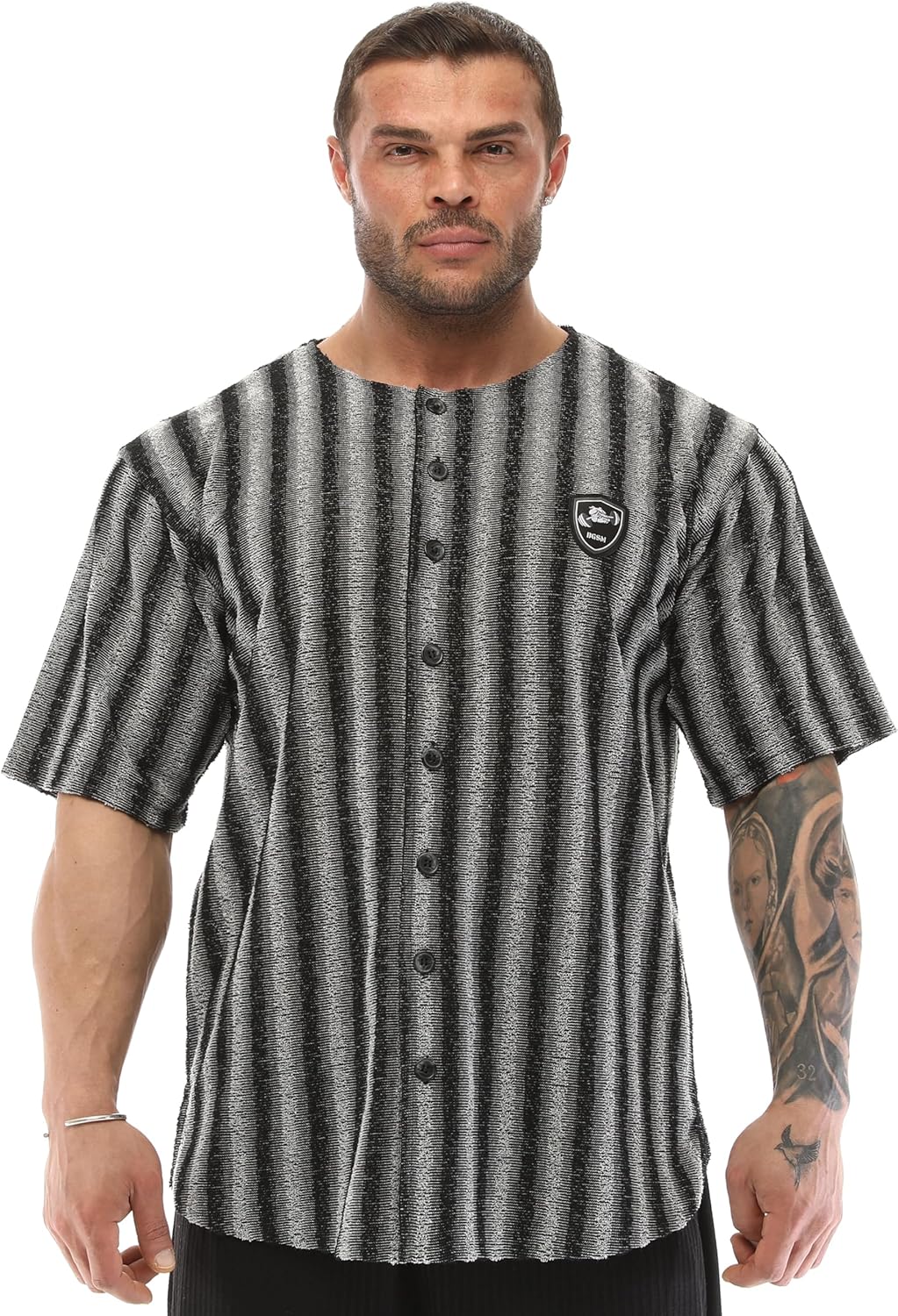 Men's Oversize Towel T-Shirt with Button Closure Cotton Active Top
