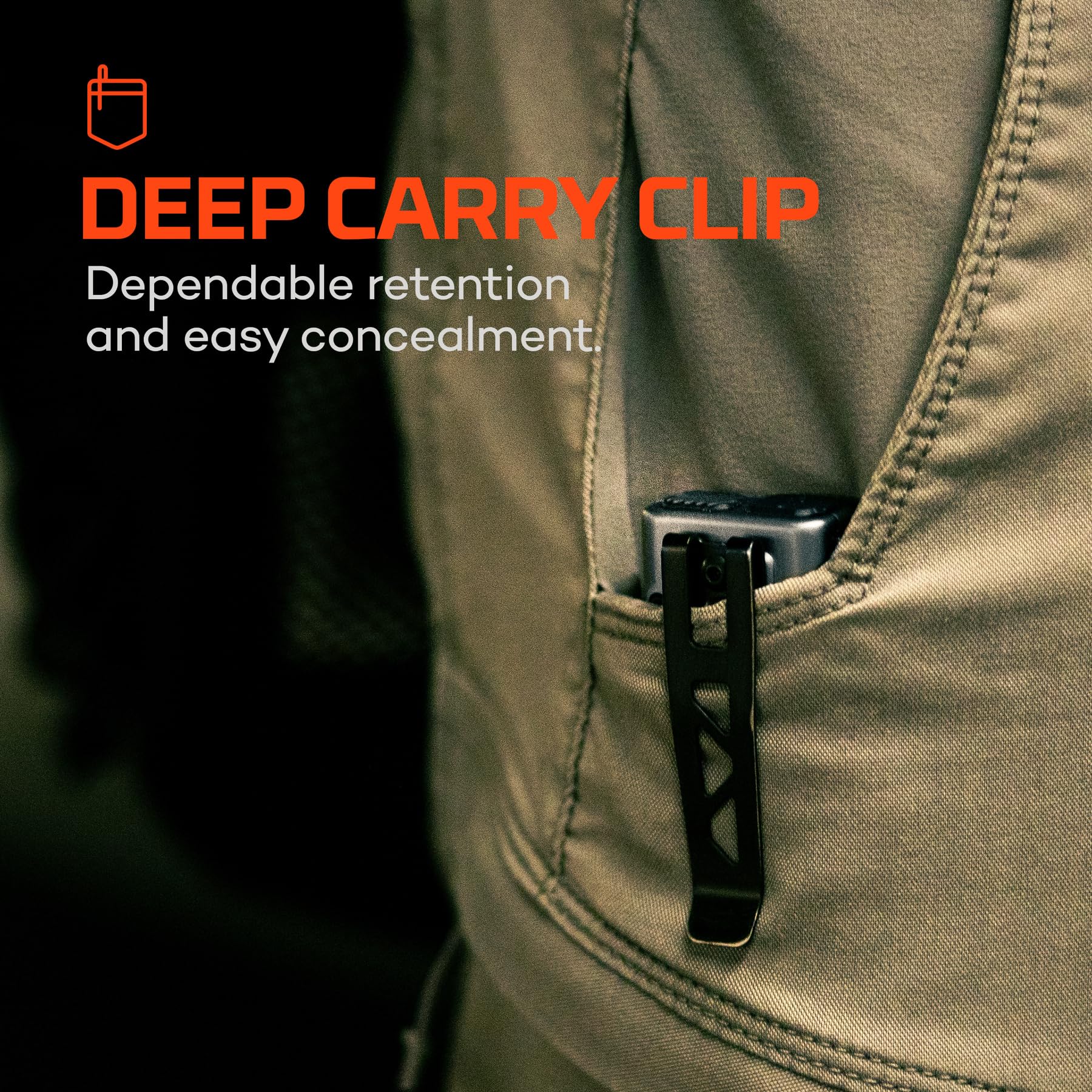 NEBO Edge 2K Pocket Light - 2.000 Lumen Kompakte Taktische Taschenlampe, Dynamisches Wählrad, USB-C Wiederaufladbare Taschenlampe