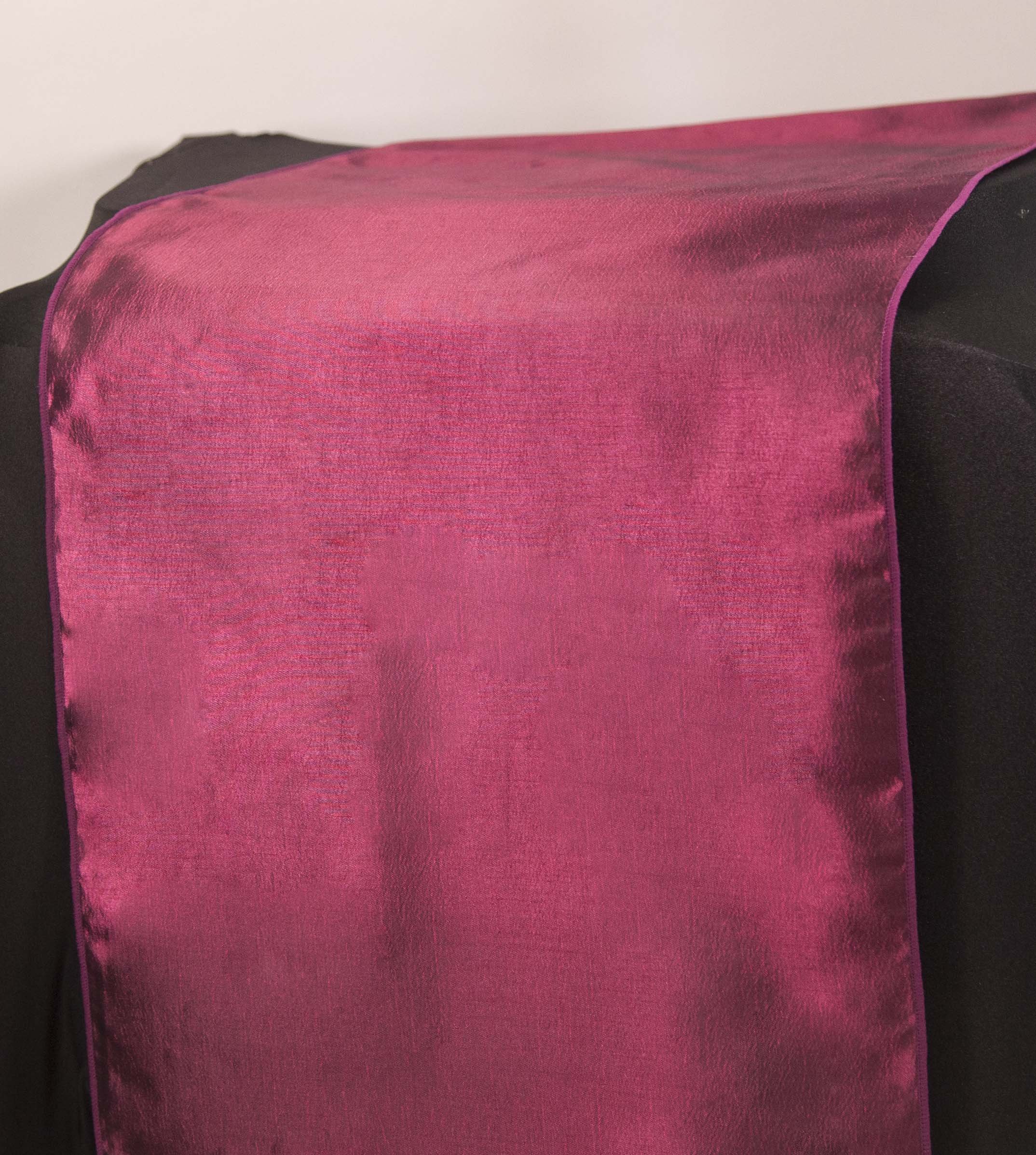 Taffeta Table Runners - Tableware - Wedding Decor Events - 48 Colours and Matching Sashes Available (Burgundy)