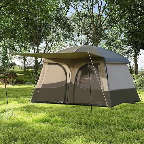 Miniatura 7 de Vidalido Tiendas de campaña, tienda de 6-8 personas para acampar con vestíbulo extendido, tiendas familiares de 2 habitaciones resistentes al clima,