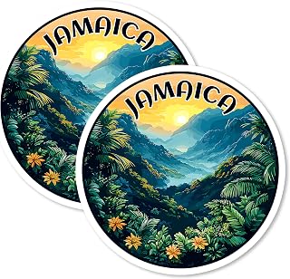 Jamaica Magnet 4 Inch 2-Pack Island Caribbean – Strong Vinyl Decorative Travel Magnets for Fridge Locker Kitchen Office – Cute Fun Aesthetic Cool Durable & Long-Lasting Souvenir ID44999