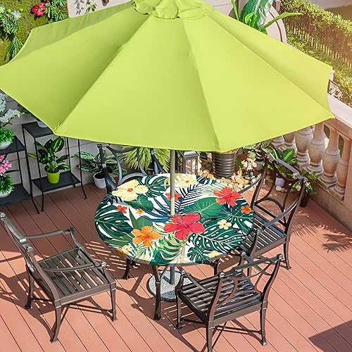 Miniatura 8 de Mantel redondo para exteriores con agujero para paraguas, con cremallera, elástico, para exteriores, con agujero, mantel redondo ajustable para