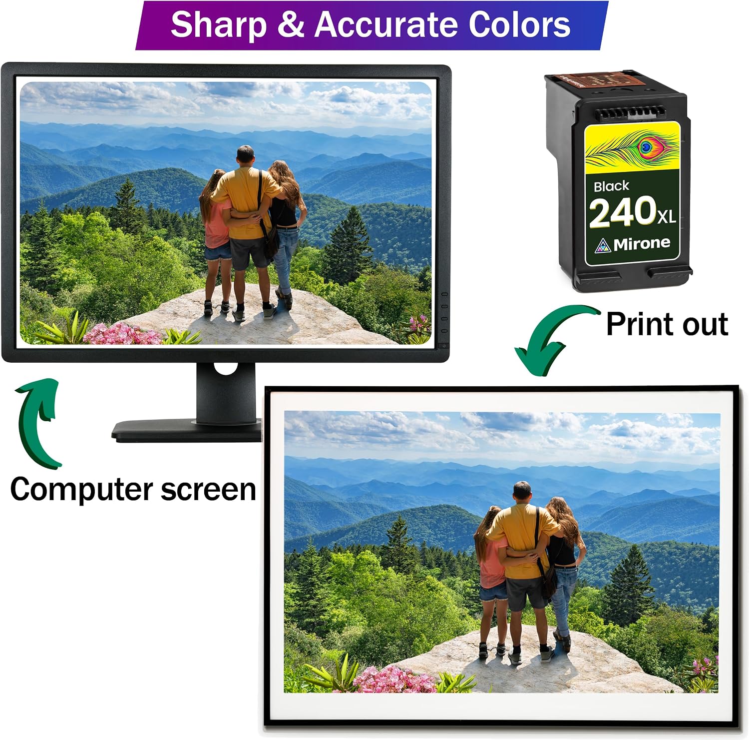 Mirone Remanufactured Ink Cartridge Replacement for Canon 240xl Combo Pack for Cannon 240 Printer Ink Cartridge for Canon MG3600 Cartridges Black Pixma MG3620 PG 240xl 1bk