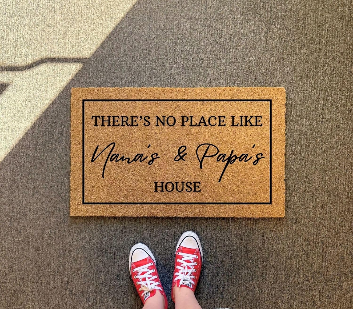 clicked craft Grandparent House Door Mat - Grandparents Day Gifts Nana and Papas House Grandparents Door Mat with Anti-Slip Backing Custom Door Mats for Front Door Gift for Grandma Gift for Granpa