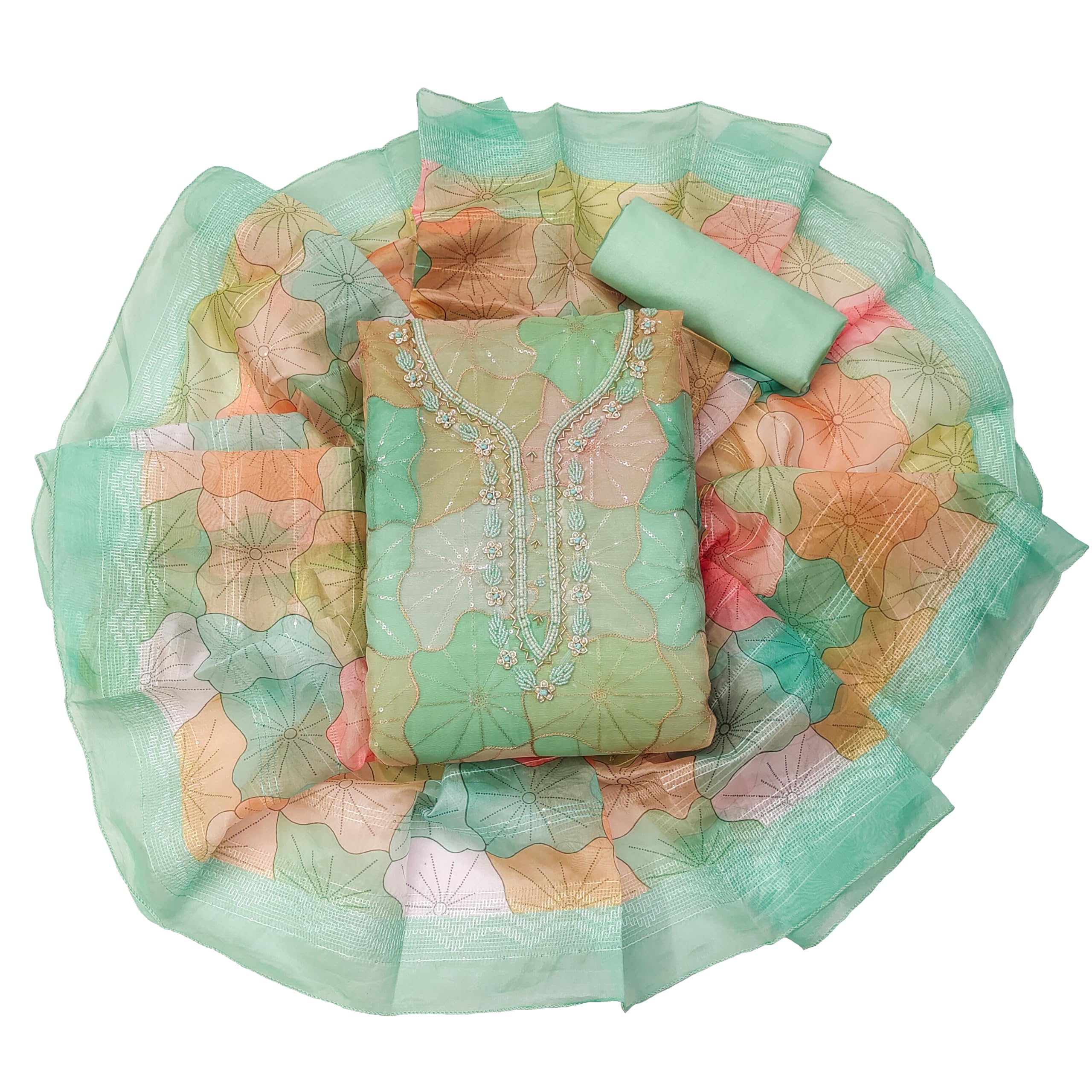 Antoniya Exclusive Multi Colour Chander Digital Position Print Salwar Suit Dress Material For Beautifull Women.