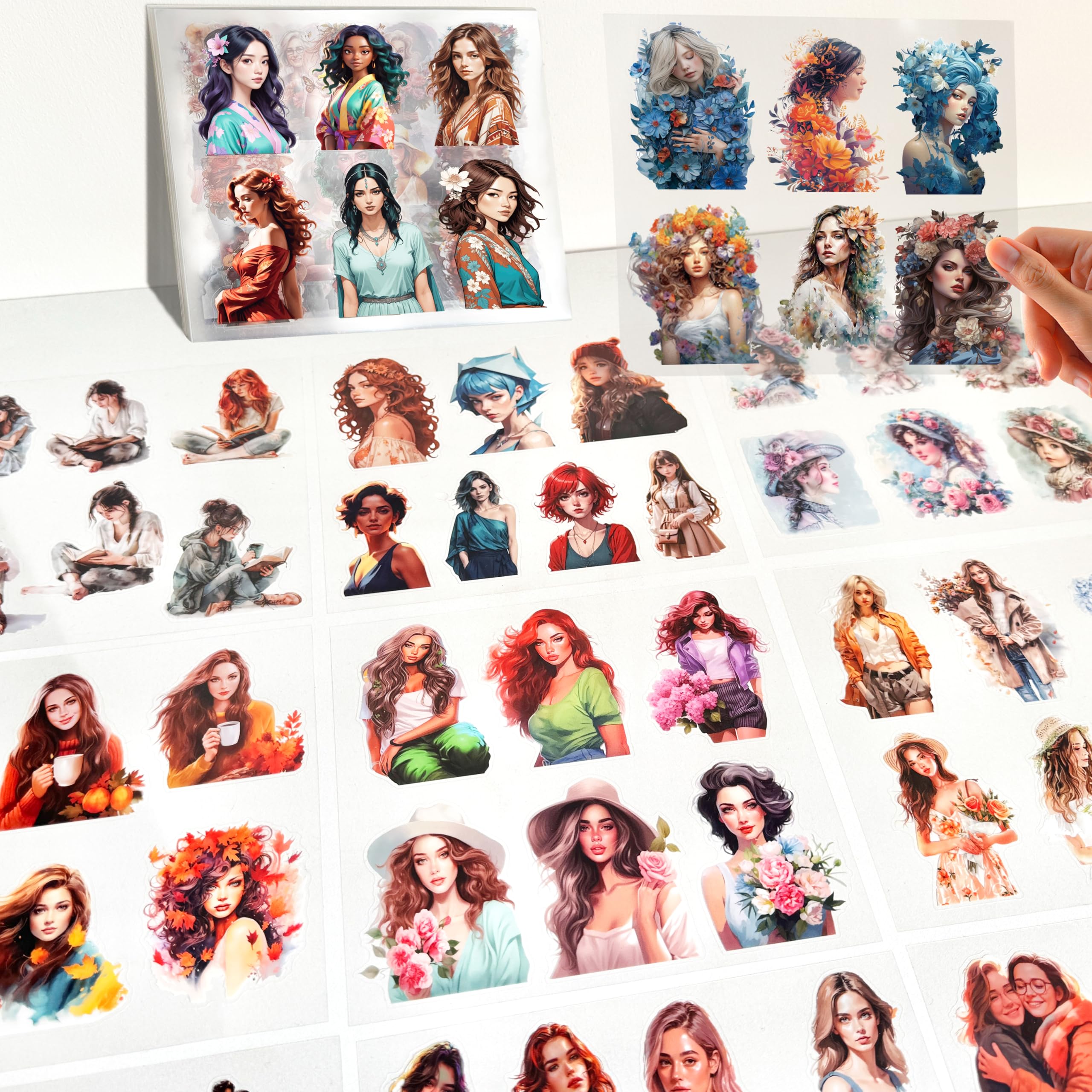 Vintage People Stickers for Scrapbooking & Crafts - 283 Self-Adhesive Retro Stickers (40 Sheets) for Journals, Laptops, Water Bottles, Card Making DIY