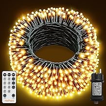 Fairy Lights Outdoor Indoor 40 m 400 LED Christmas Tree Fairy Lights Electricity 8 Modes Waterproof Christmas Lighting Outdoor with Remote Control Timer Dimmable for Christmas Garden Balcony Warm White