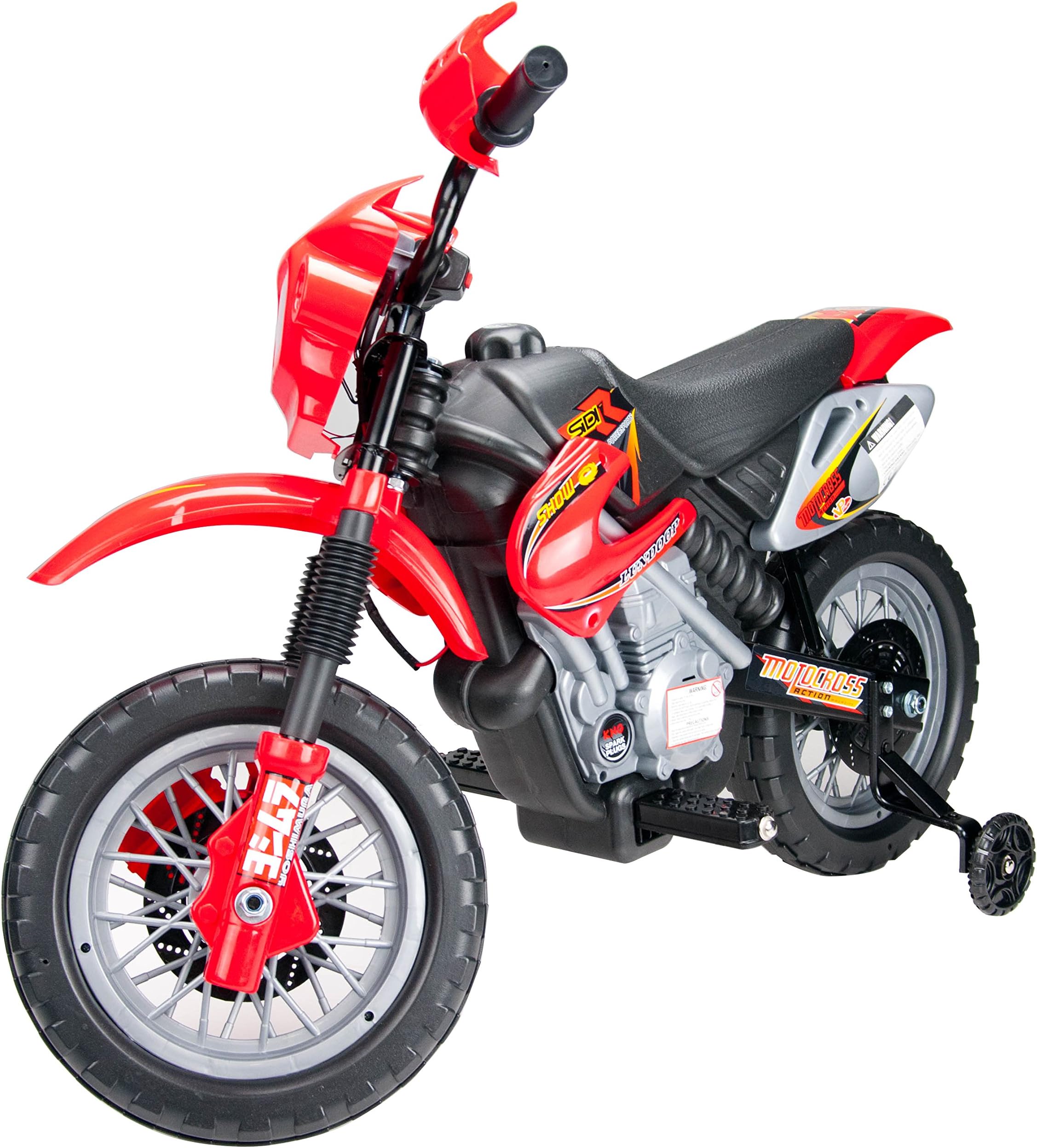 KIDS RIDE ON MOTOCROSS SCRAMBLER MOTORBIKE ELECTRIC 6V BATTERY BIKE CAR JT014 (RED)