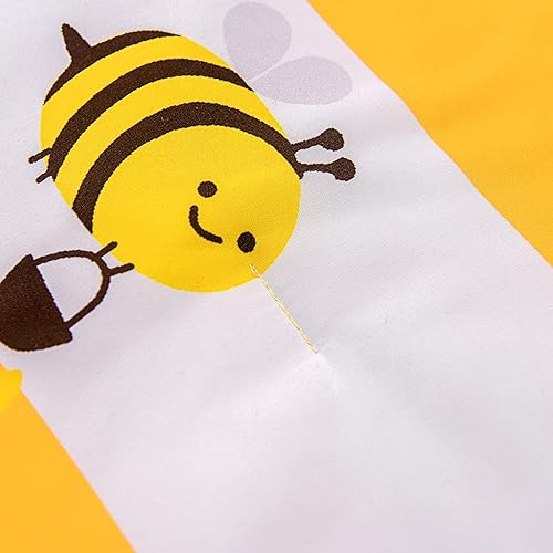 Miniatura 5 de Btargot Juego de ropa de cama ultrasuave de 4 piezas para niños pequeños, juegos de edredón de rayas coloridas con estampado de abejas y flores para