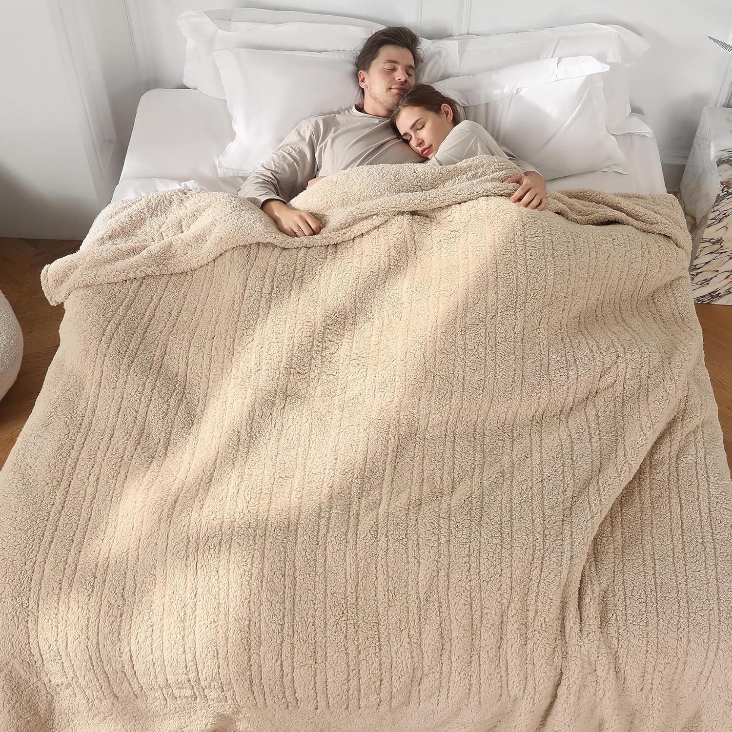 Electric Blanket King, Extra Large Oversized Heated Blanket King Size with Dual Control of 5 Heating Levels & 10 Hours Auto Off, Electric Heated Blanket for Bedding, 100"X90", Milk Coffee