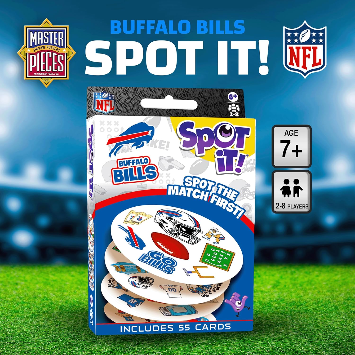 Masterpieces Officially Licensed NFL Buffalo Bills Spot It Game for Kids and Adults - Image 3