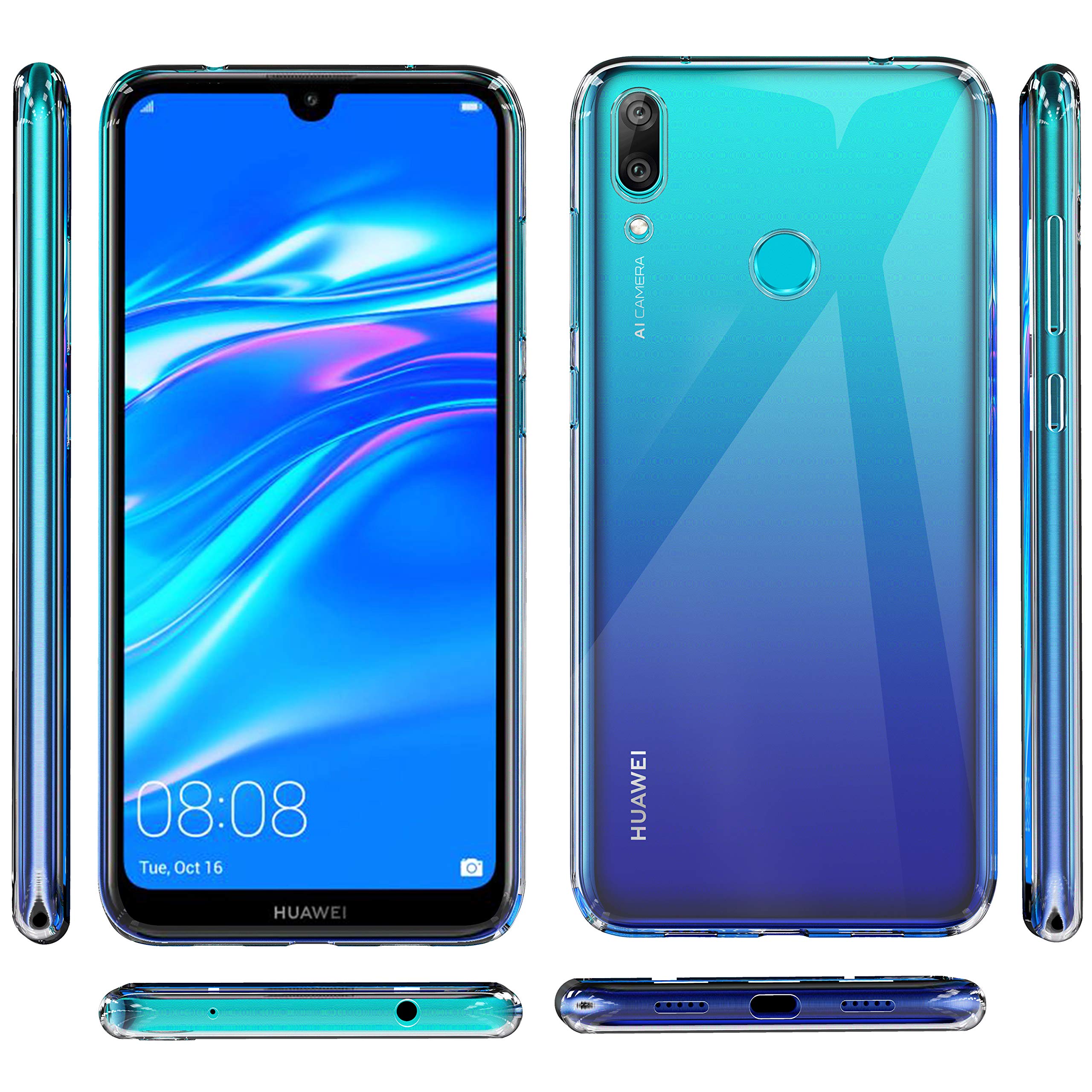 COVER PER HUAWEI Y7 CUSTODIA TRASPARENTE MORBIDA IN SILICONE