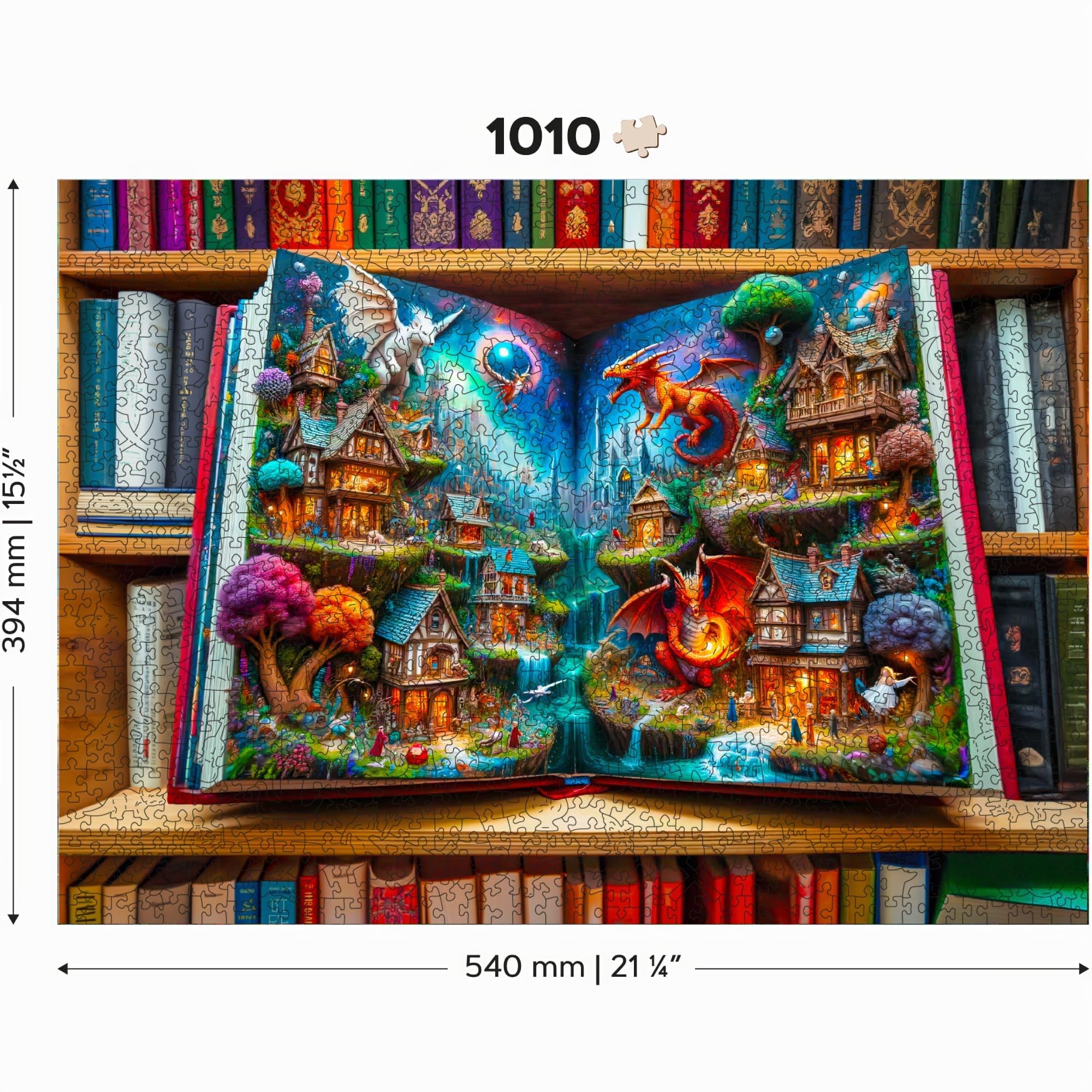 WOODEN.CITY Enchanted Tales Puzzle de 1000 Piezas, Rompecabezas de Madera para Adultos, Tamaño 51,9 x 37,5 cm, Rompecabezas Mágico, Regalo, Hobby.