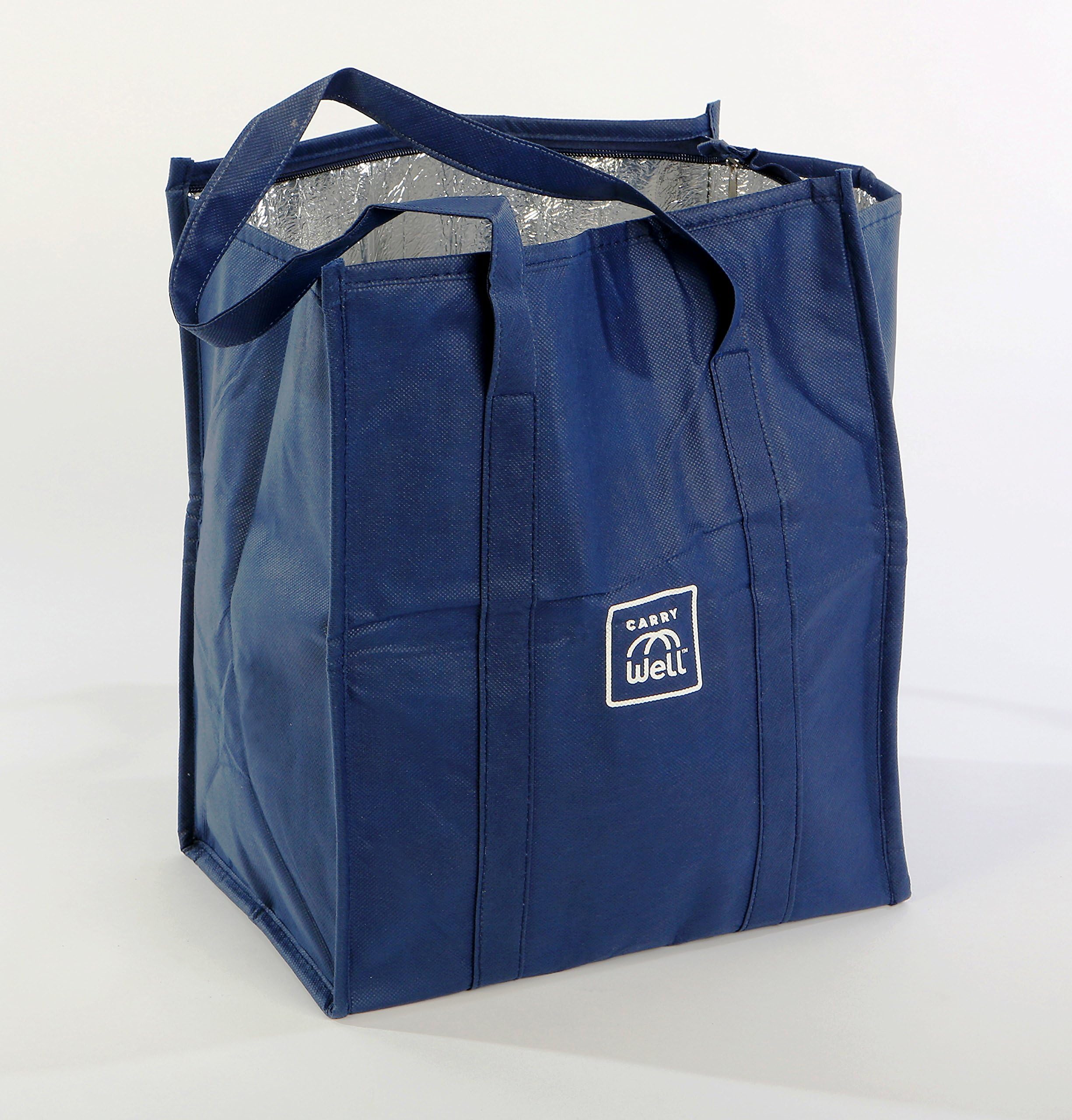 Insulated Reusable Freezer Bag- keep your food cold with Reinforced Carrying Handles by CarryWell