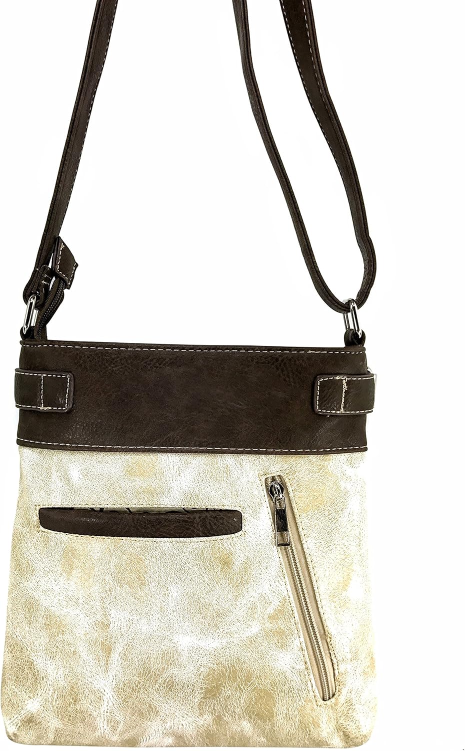 Justin West Embroidery Floral Glitter Bling Rhinestone Cross Shoulder Concealed Carry Handbag Purse Trifold Wallet