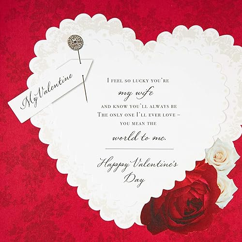 Miniatura 7 de Hallmark Tarjeta de San Valentín para esposa, diseño tradicional de 3 pliegues