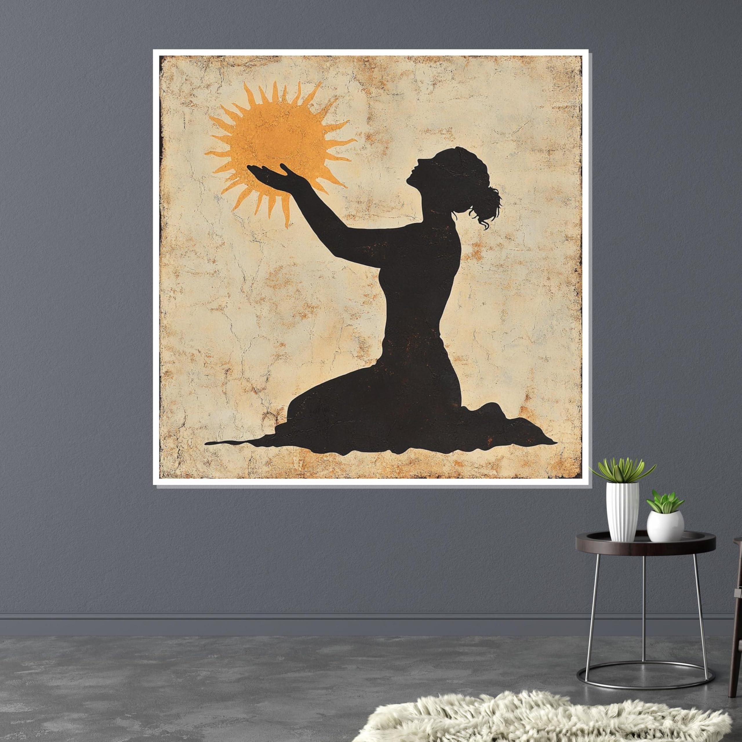 Cuadro de silueta de mujer para decorar salones modernos y luminosos 8