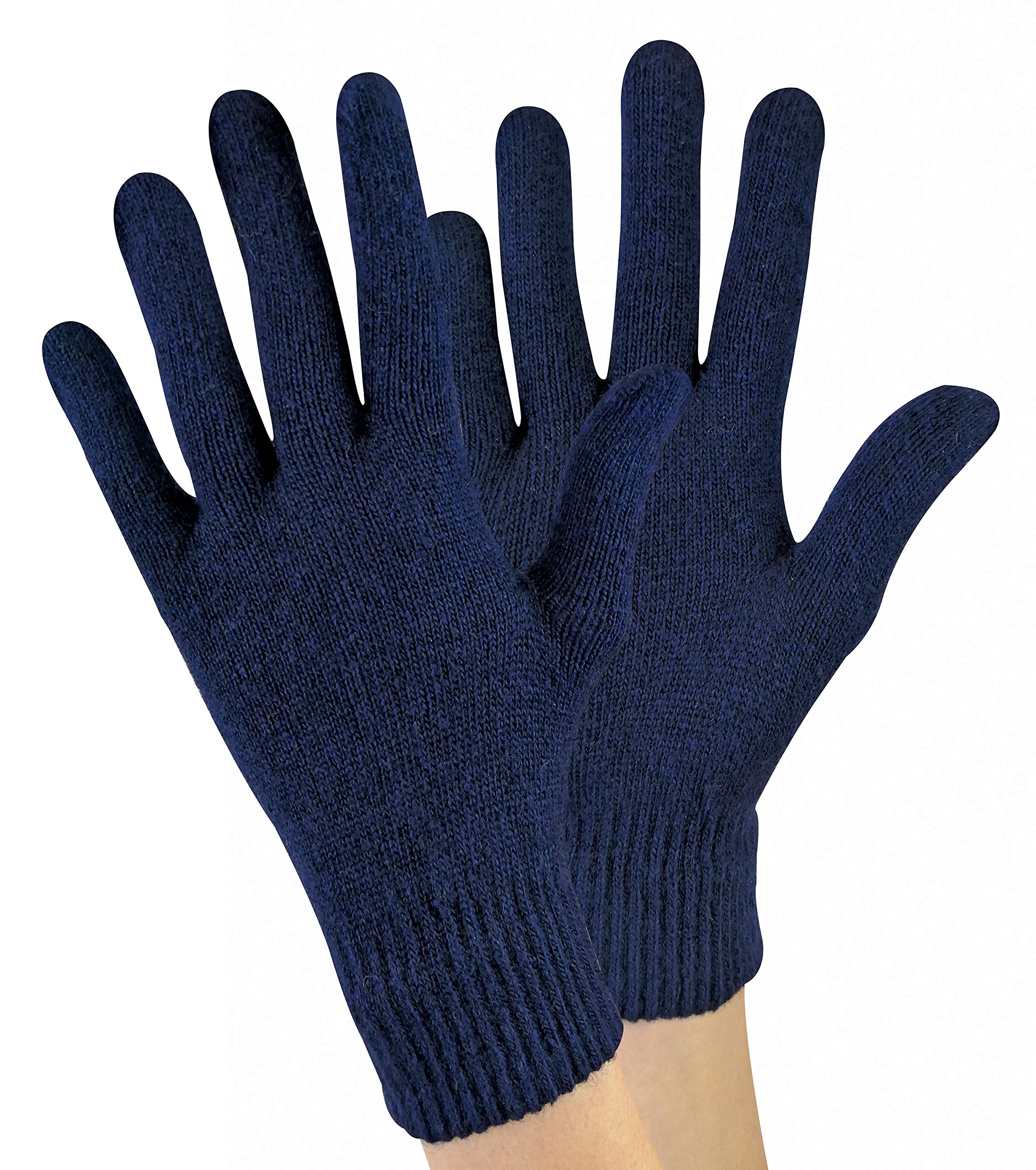 Sock Snob Women's Navy - / Knitted Winter Warm Magic Thermal Wool Gloves For Cold Weather (, One Size)