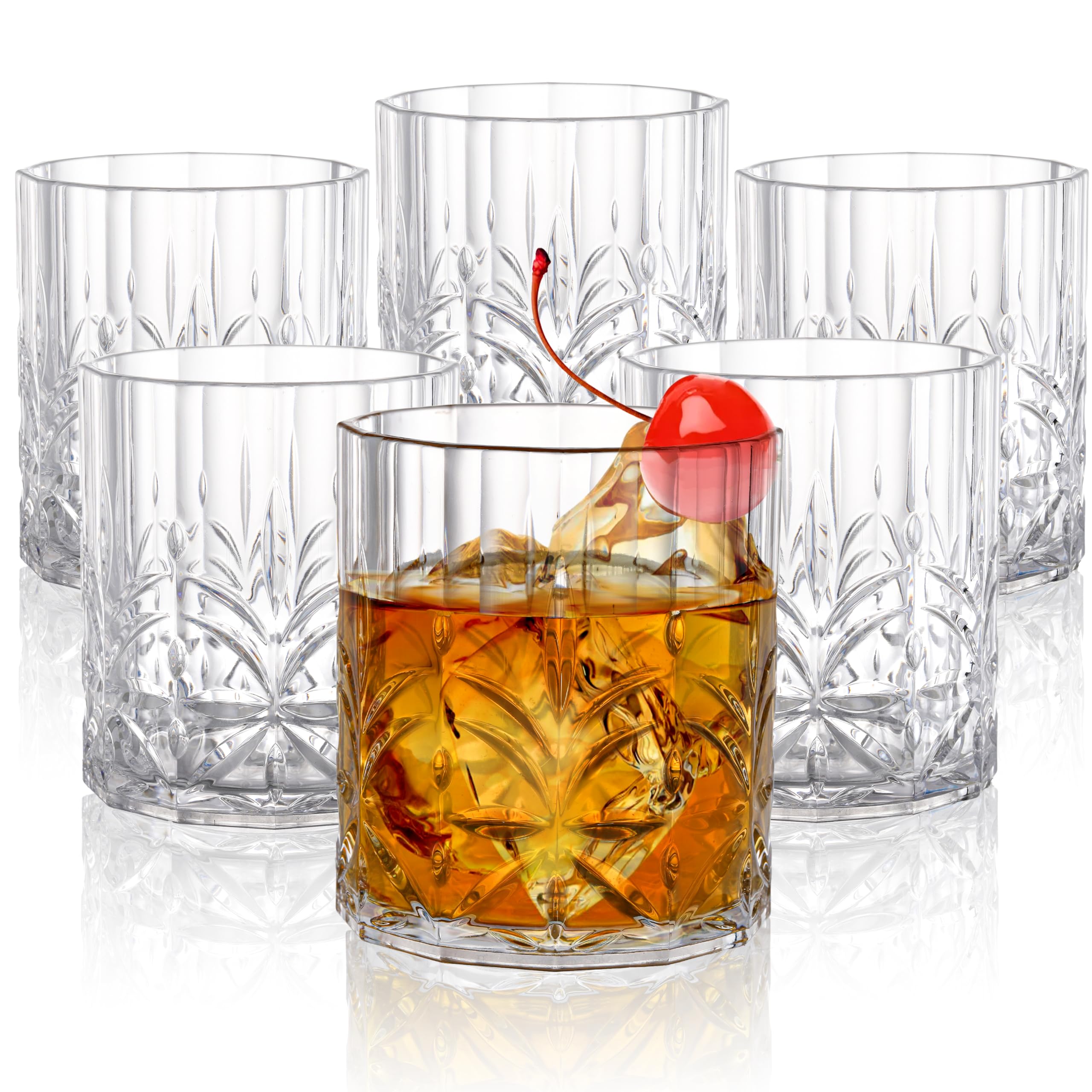 Amazon.com | Eorbow 6 Pack Plastic Water Tumblers, 14 OZ Unbreakable Acrylic  Whiskey Drinking Glasses, BPA-Free Clear Wine Cup, Shatterproof Drinkware  Barware for Juice, Cocktail: Tumblers & Water Glasses