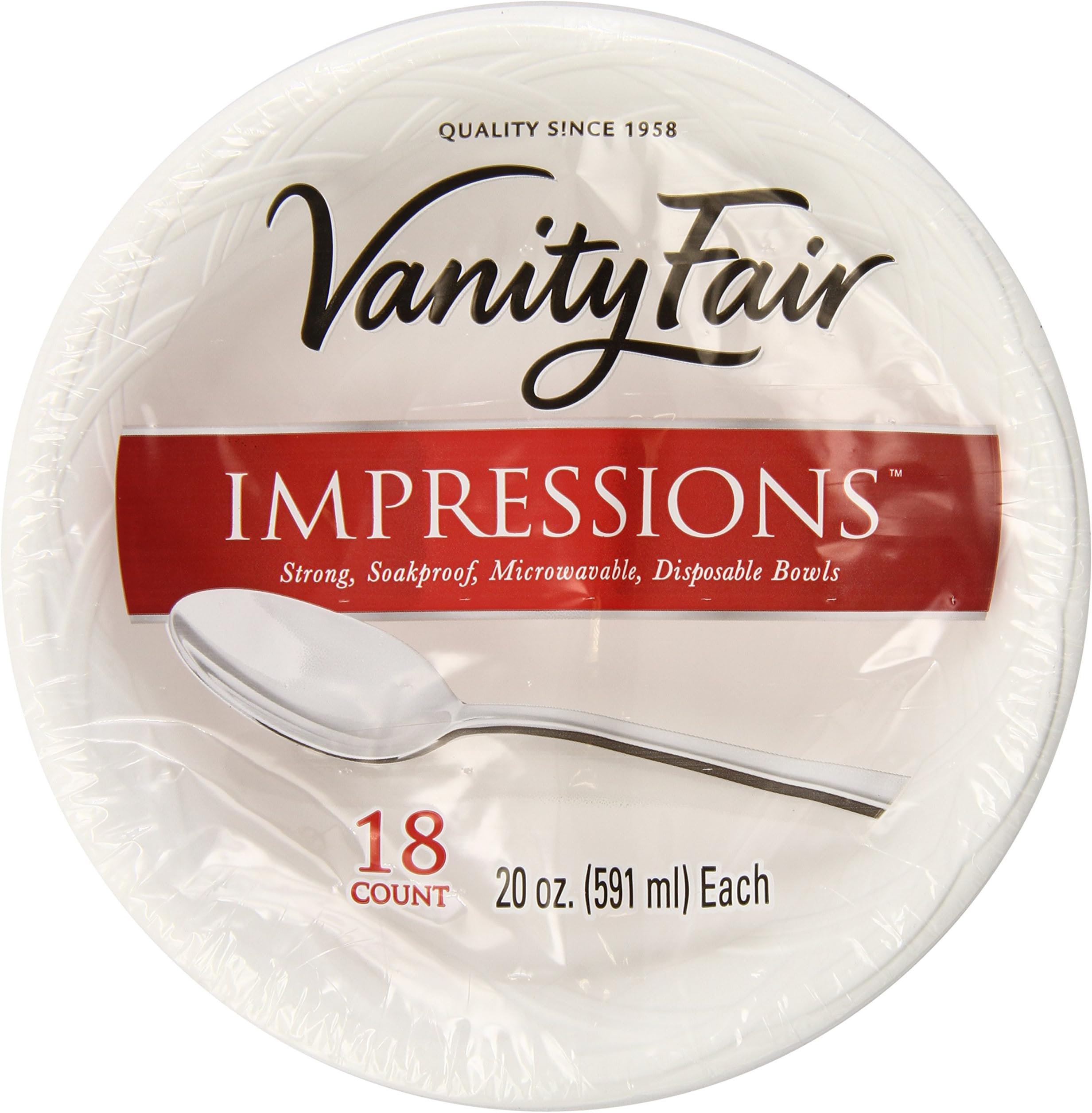 Vanity Fair Bowls, 18 Count (Pack of 3)