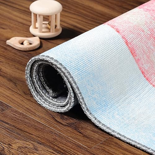 Miniatura 10 de SUPERIOR Alfombra de interior para niños, diseño de elefante, lindas alfombras para dormitorio, guardería, sala de juegos, sala de estar, entrada,