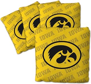 YouTheFan Officially-Licensed NCAA Set of 4 Cornhole Bags - All Weather Regulation 6” x 6” Size - 16oz Weight - Designed in USA
