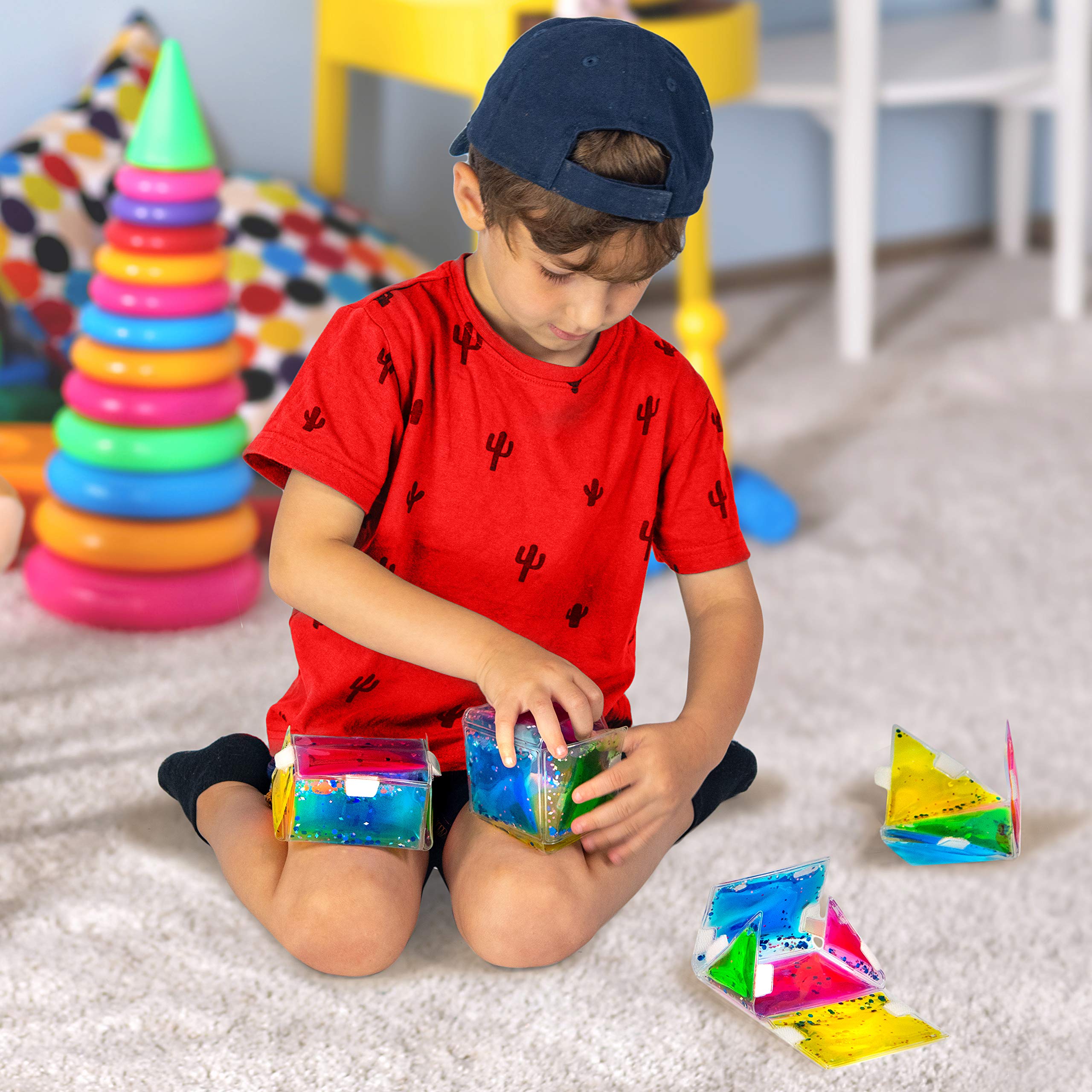 Buy Playlearn Folding 3D Shapes - Gel Filled Squishy Sensory Fidget Toy ...