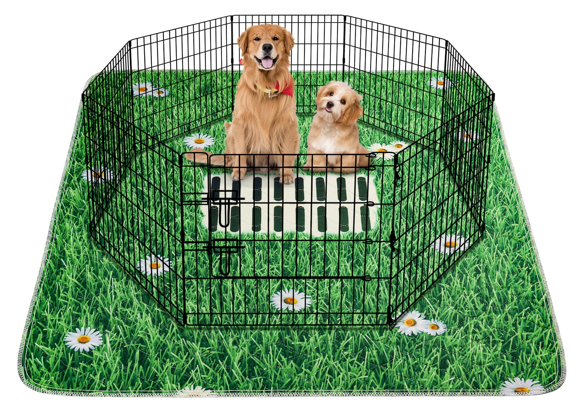 Tapis hygiénique lavable pour chien Aitmexcn lot de 2 alèses réutilisables motif pelouse 78x78 cm