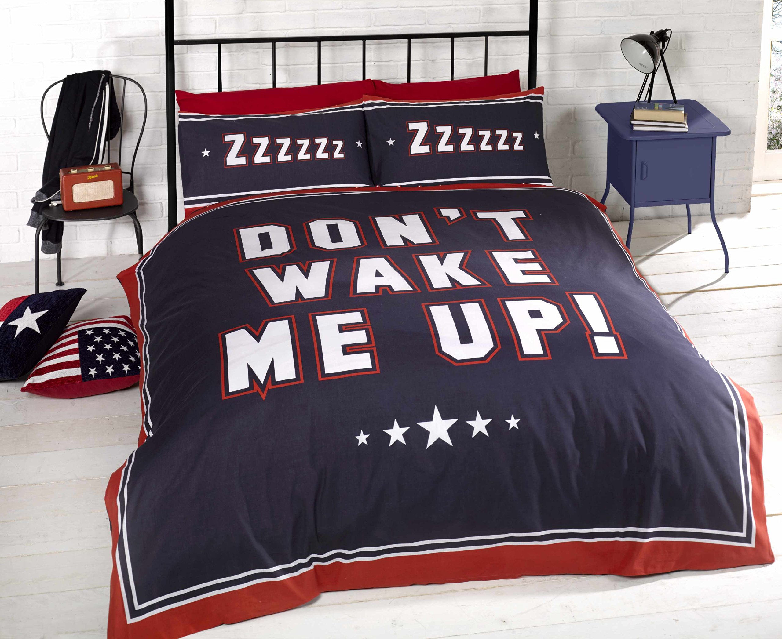 Don't Wake Me Up Double Duvet Cover & Pillowcase Set from B&Q