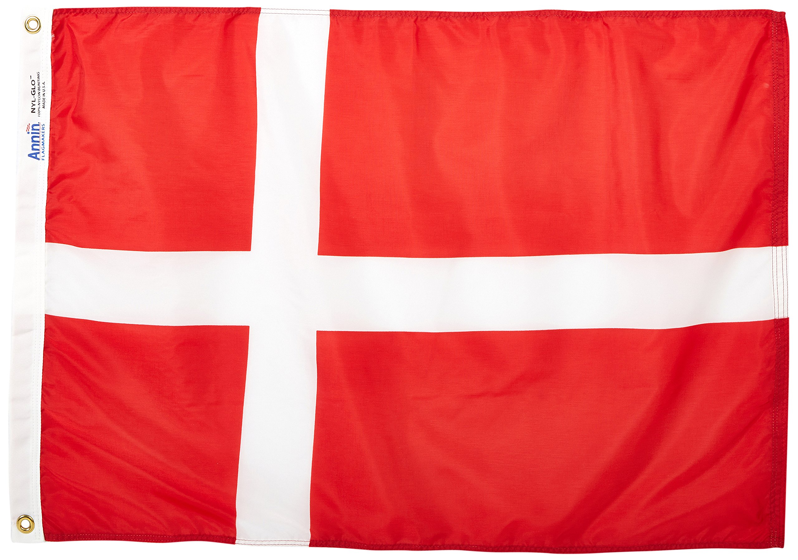 Drapeau Danemark haute qualité en nylon Solarguard NYL-glo Annin 192185 pour mât extérieur