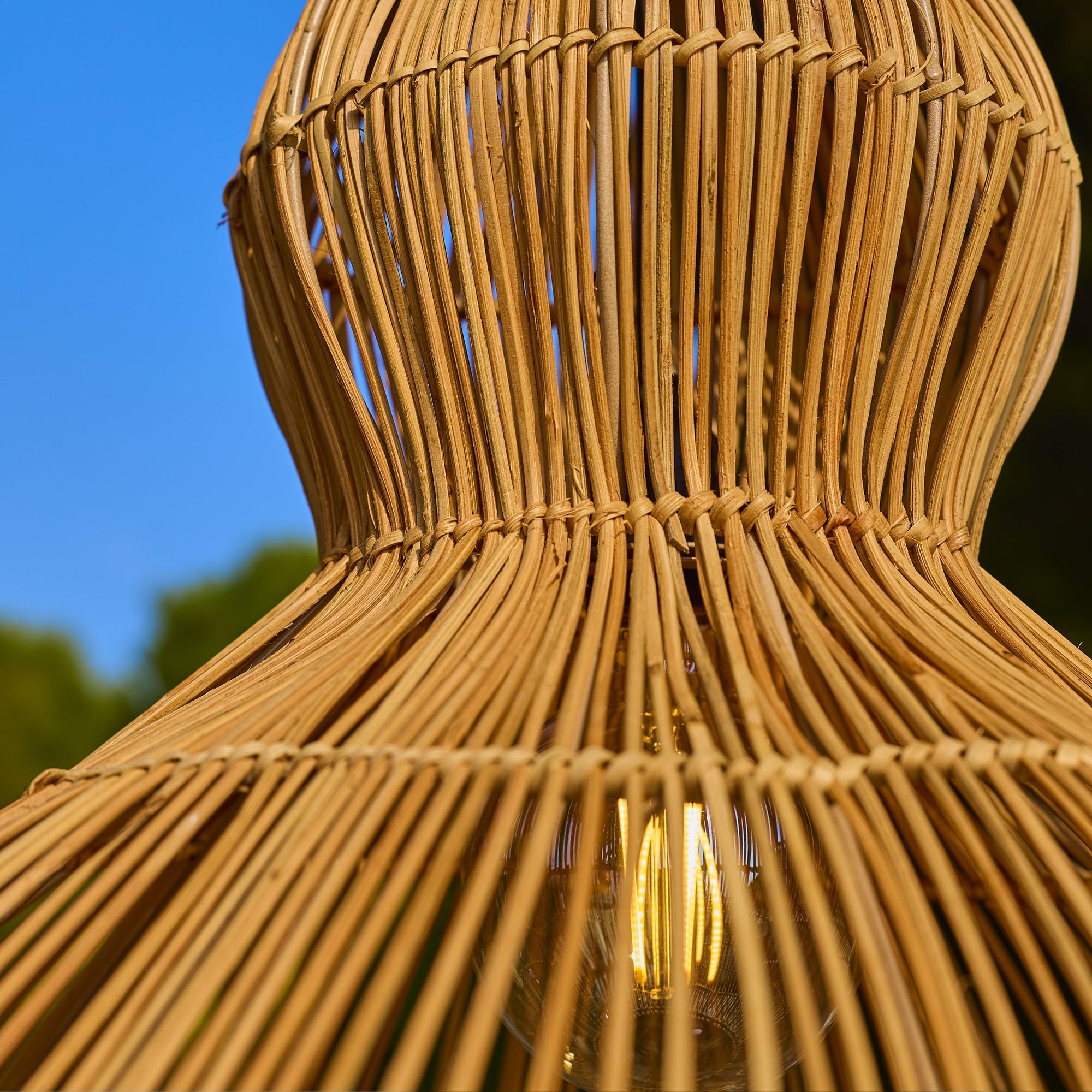 Lumisky RONDA OUTDOOR CABLE Suspension extérieure rotin naturel 5m