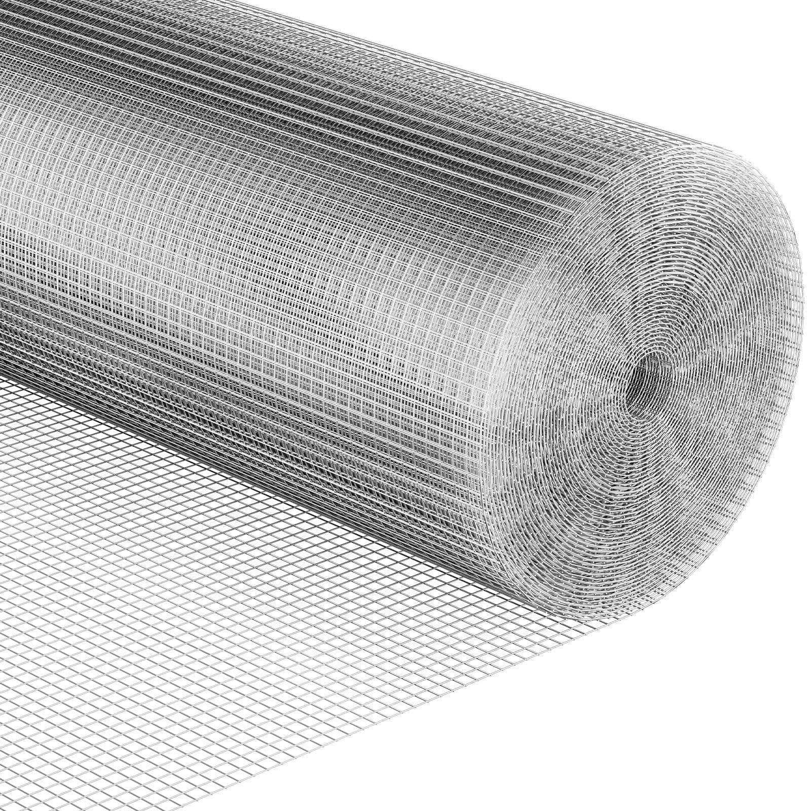 hardware cloth 1/4 inch 48 x 100 ft 23 gauge - hot dip galvanized after welding, chicken wire netting raised garden rabbit fence snake fencing rodent animals weasel moles