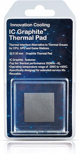 IC Graphite ThermaInnovation Cooling Graphite Thermal Pad - Alternative To Thermal Paste/Grease (30 X 30mm)