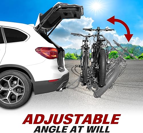 Miniatura 2 de BV Soporte de enganche de bicicleta para automóvil, camión, SUV, diseño de inclinación inteligente estilo bandeja (estándarneumático grueso 2