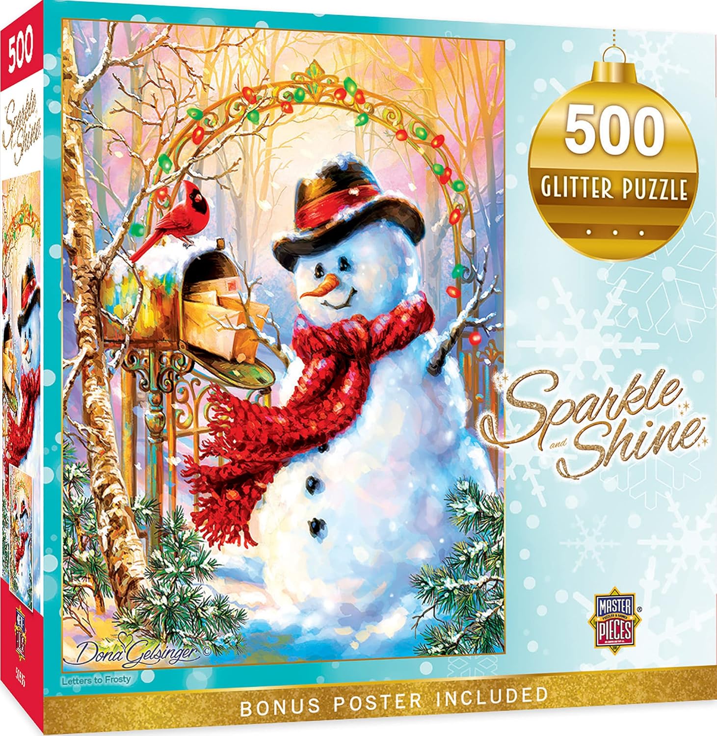 Masterpieces 500 Piece Glitter Christmas Jigsaw Puzzle - Letters To Frosty - 15"x21"