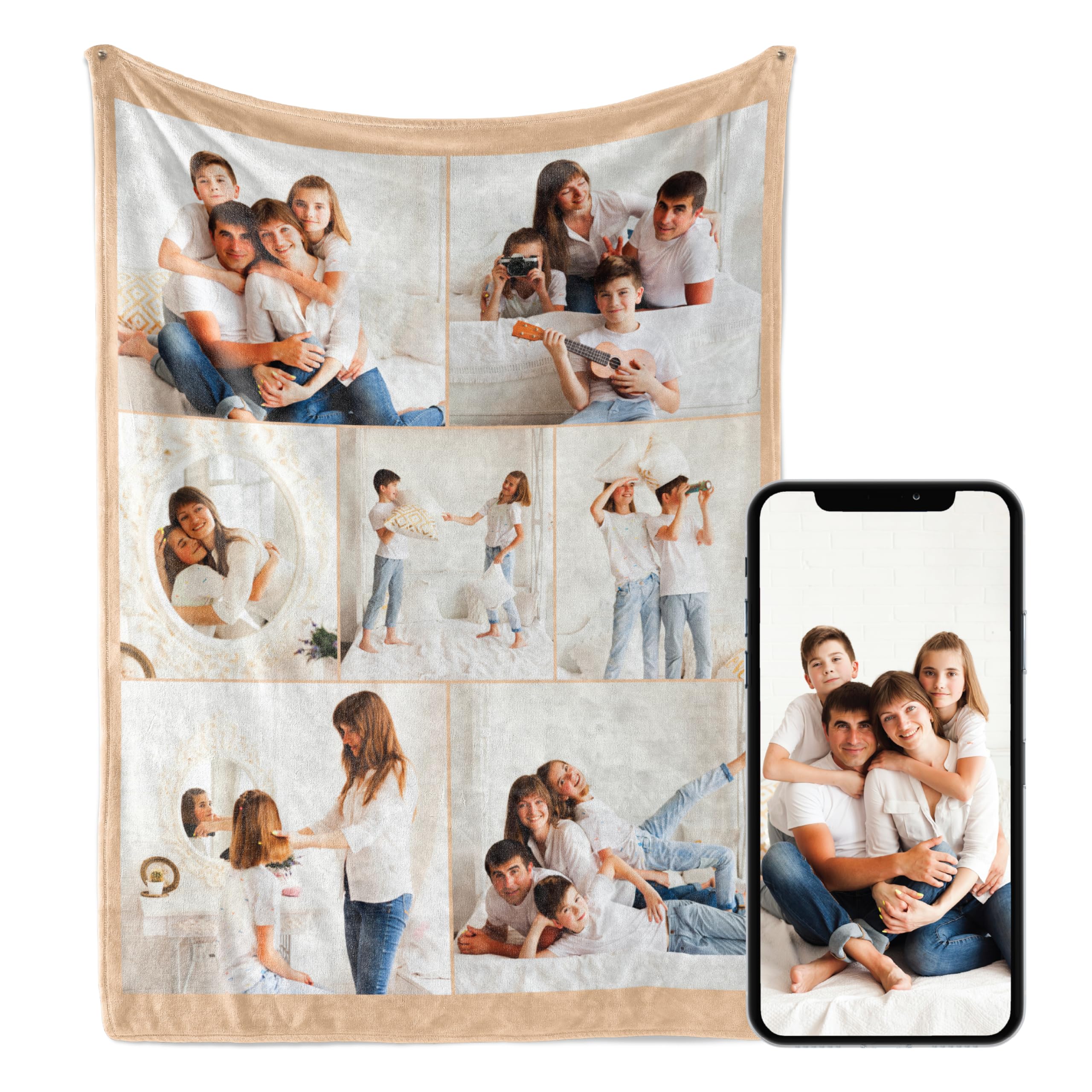 Custom Blanket with Picture - Ships Next Day - Printed in USA - Personalized Picture Blanket - Vibrant Colors, Soft & Warm | Sherpa - 60x80