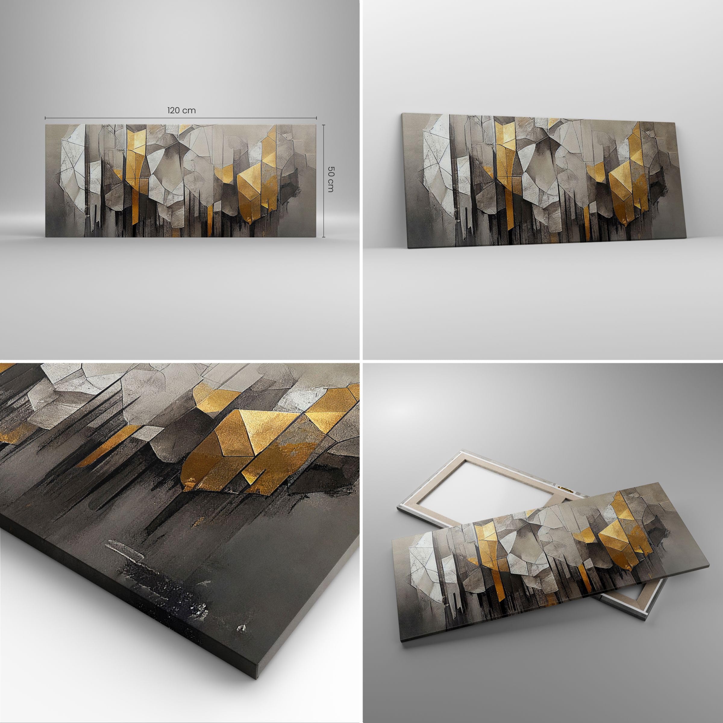 Bilder auf Leinwand 120x50cm Wandbild Abstrakt Kunst - 5644 | Deco Abstraktion Panorama Groß Wanddekoration Wohnzimmer Schlafzimmer Wanddeko Wand Kunstdruck Wandkunst Wall Decor ARTTOR