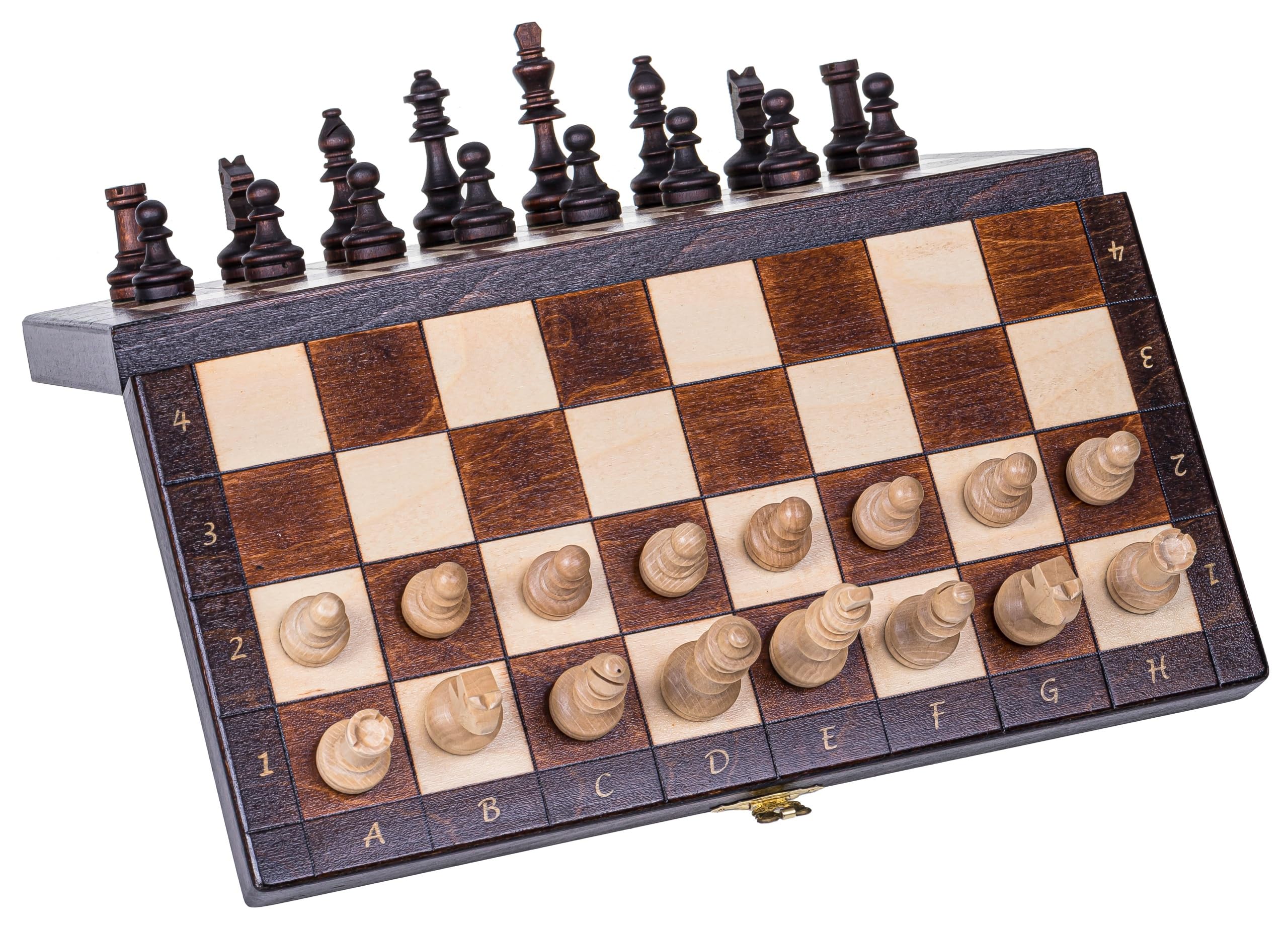 Goki Schaakbord - 28 x 28 cm - hout - opvouwbaar - magnetisch - schaken