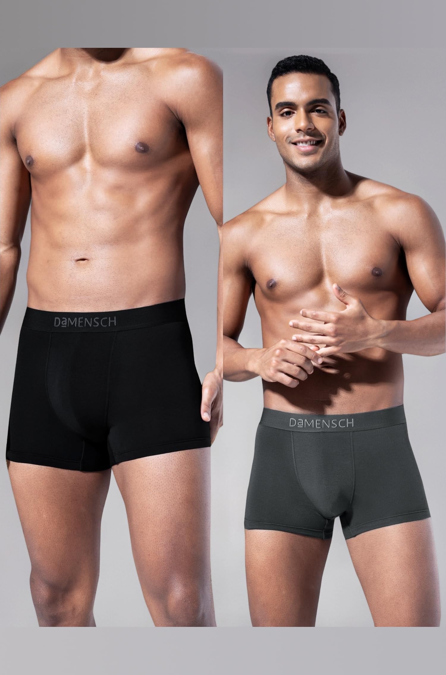 Deo-Soft Solid Underwear for Men Combo, Modal Trunk Packs, Super Soft Waistband, Odour Cancelling Trunks, 3X Softer Than Cotton Men Underwear Pack-