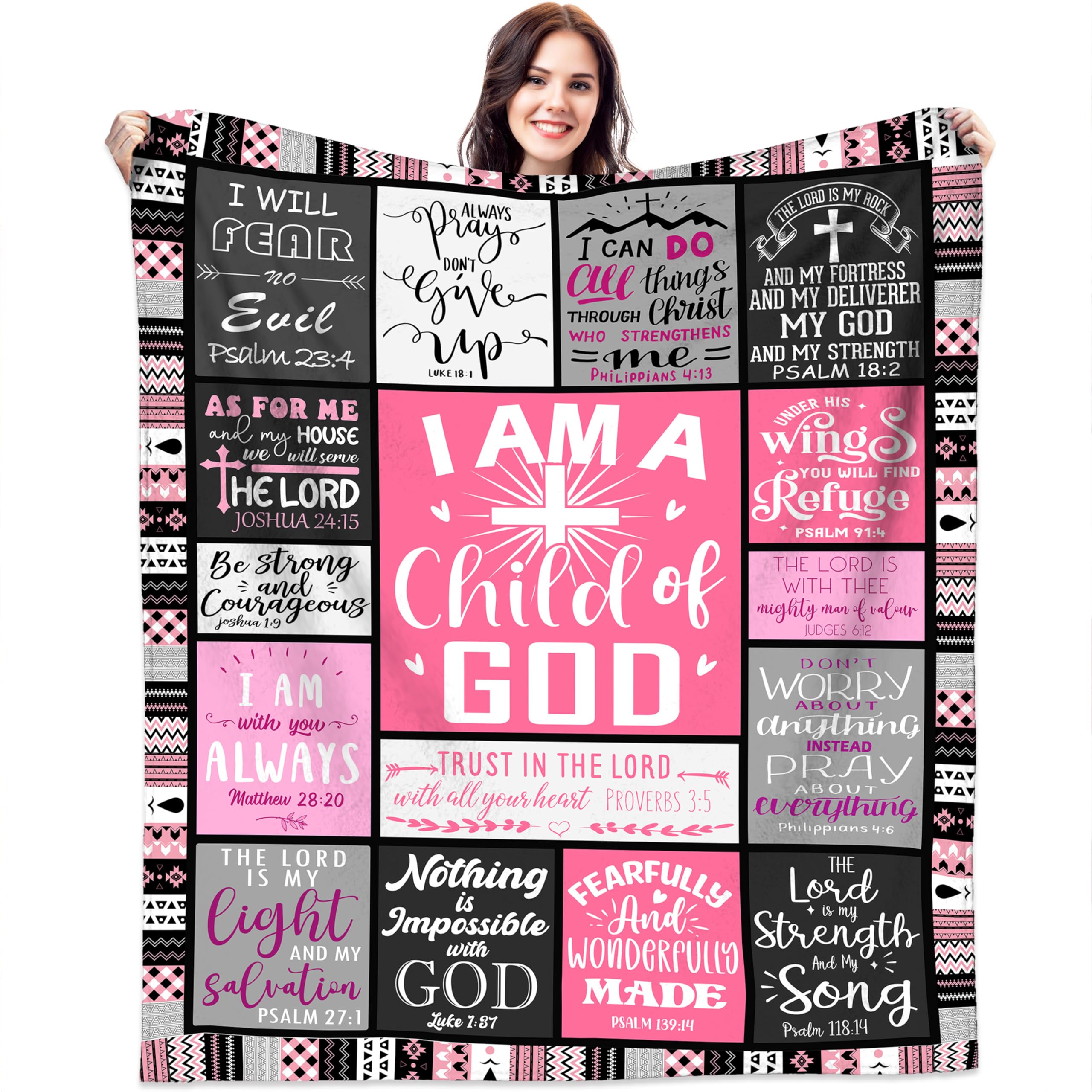 Aleture Women's Christian - God Christian Gifts For Christian Blanket With Bible Verse, Birthday, Inspirational, Religious Gifts For Mom, Sister, Friend, Daughter, Soft Throw Blankets 50'' X 60''