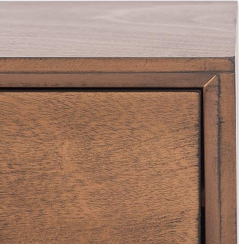 Miniatura 10 de Safavieh Home Collection Mozart Mid-Century - Mesa auxiliar rectangular con 2 cajones, color marrón, 0