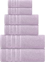 Vista 28 de Juego de toallas de baño - 100% algodón - 2 toallas de baño, 2 toallas de mano y 2 toallitas - Grandes, gruesas, esponjosas, absorbentes, secado