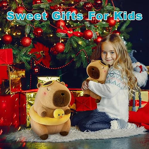 Miniatura 5 de Lindo y adorable peluche de Capybara de Capibara de peluche, suave, juguetes de peluche, almohada de regalo para niños (10 pulgadas)