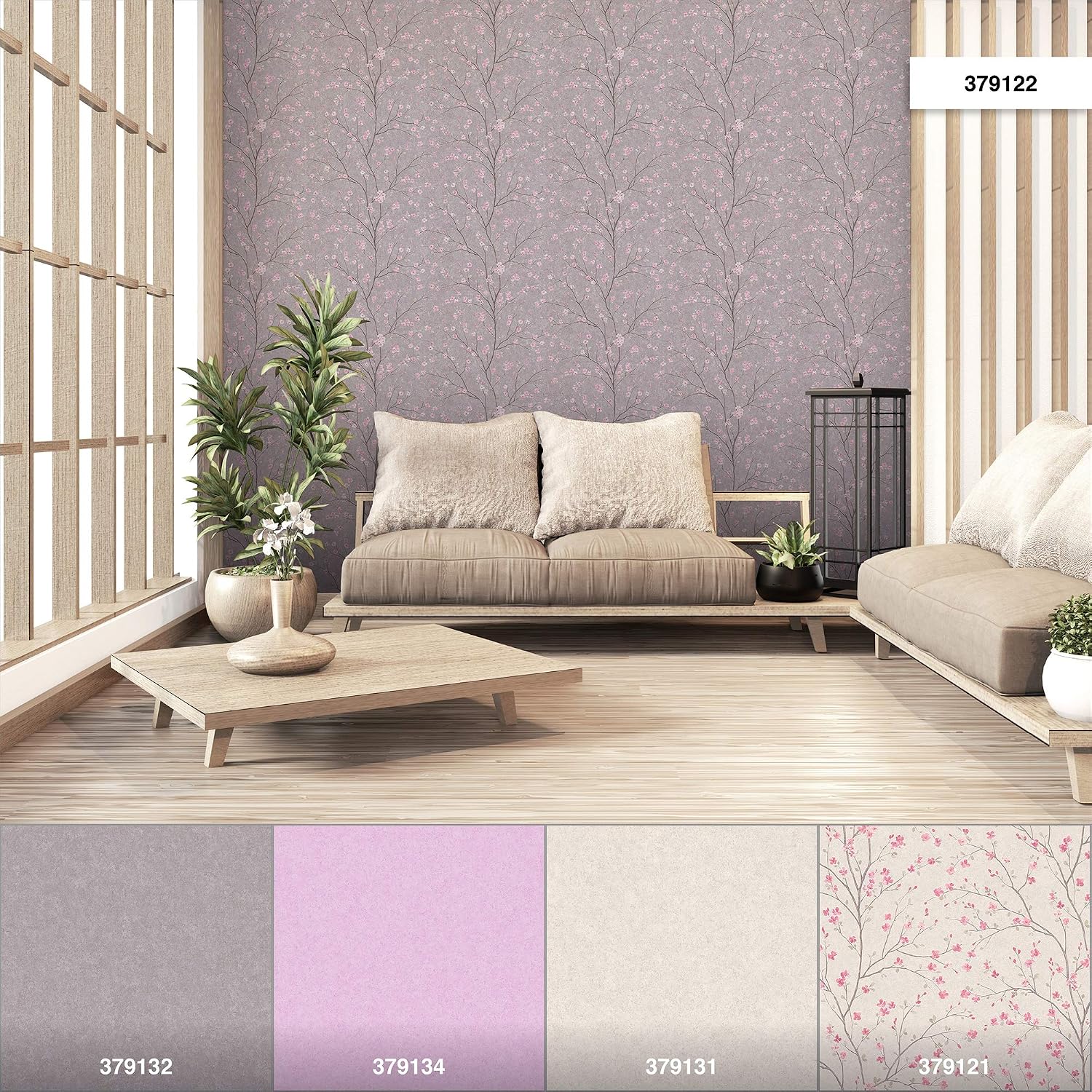 Livingwalls Floral Wallpaper Metropolitan Stories 2 A.S. Création Non-Woven 10.05 m x 0.53 m Grey Pink Made in Germany 379122 37912-2