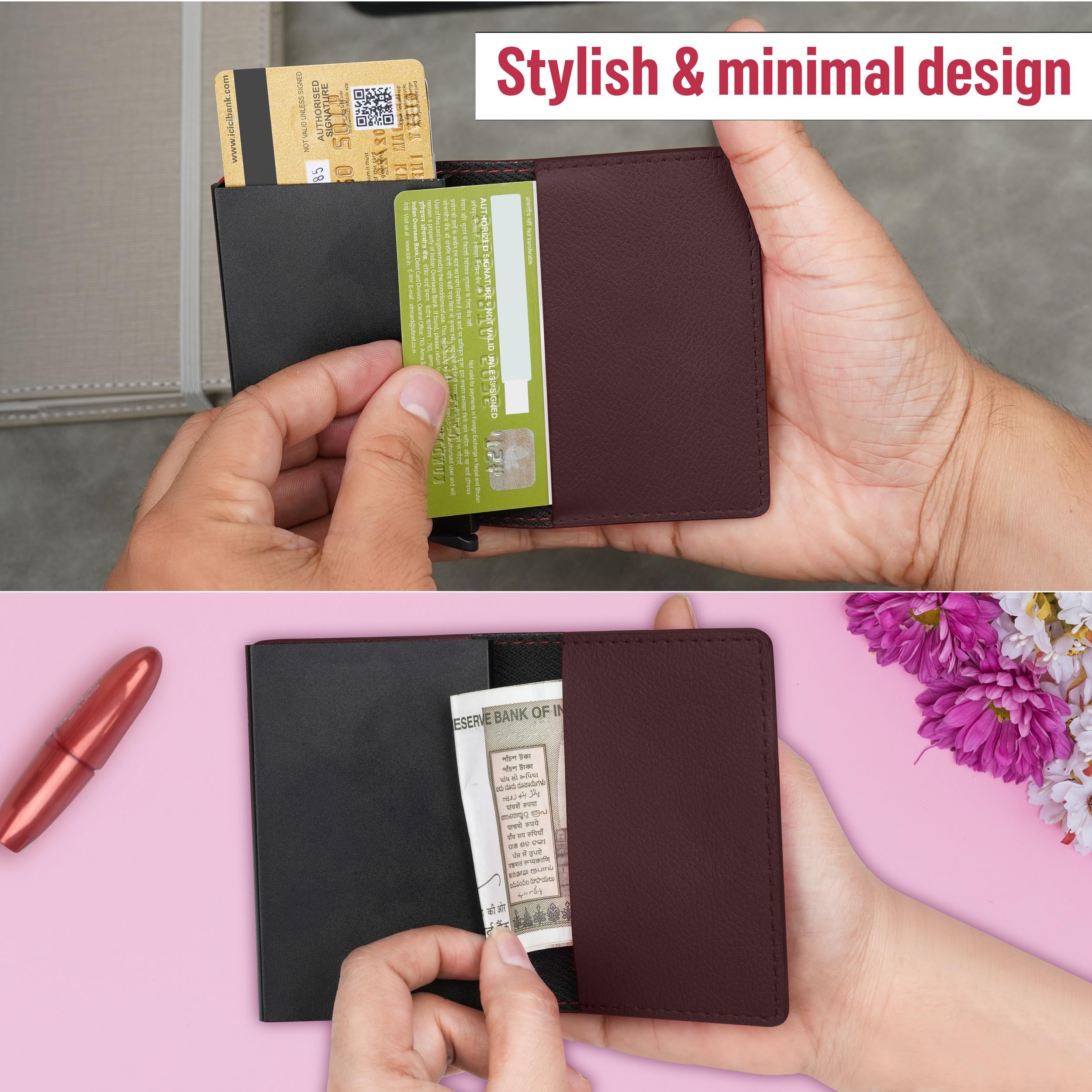 The Wallet Store Vivid Vault RFID Protected Metal Cardholder - Brown