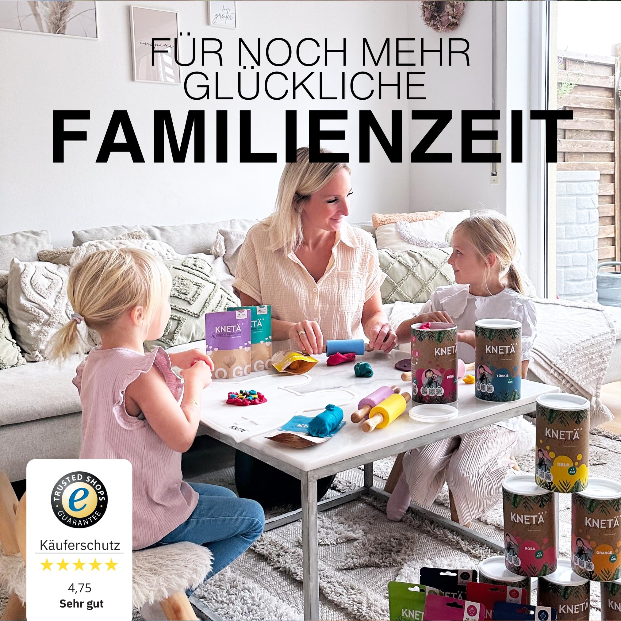 KNETÄ KNET Set I SPARBUNDLE I XXL Papierdose (1.000g) - Vegane Spielknete für Kinder ab 1 Jahr I Made in Germany (Bundle M (1) I Knete Kindergarten