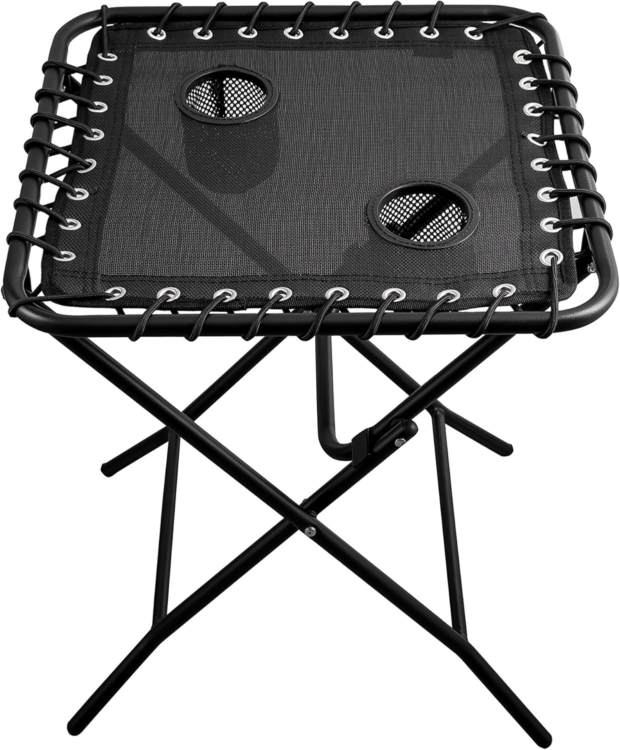 TechCare Massager Outdoor Side Table Patio Folding Heavy Duty Coffee Table with Cup Holders for Picnic Outdoors